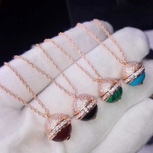 Merk pure 925 sterling zilveren sieraden voor vrouwen kleurrijke bal hanger ketting ketting kleurrijke stenen feest sieraden 45 cm ketting 245m