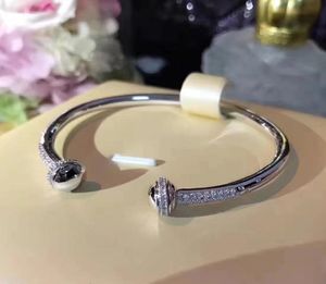 Merk Pure 925 Sterling Silver Jewellery For Women Rotate Ball Bangle Bead Bangle Wedding Sieraden Open Rose Gold Bracelet CX20079036024