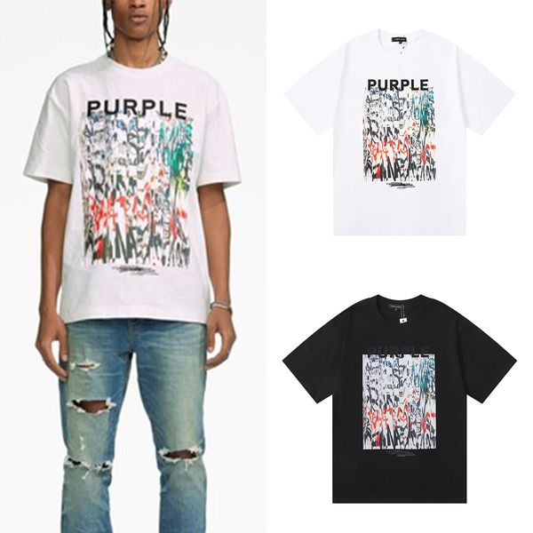 Brand T-shirts Purple 2023SS Color Coton Imprimé en coton et t-shirt à manches courtes pour femmes