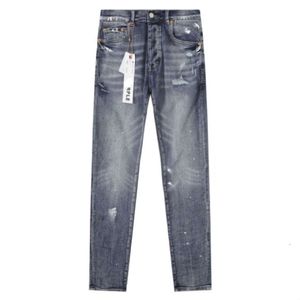 Brand Jean violet, pantalon pour hommes à la mode personnalisé en détresse, jeans élastiques à legging slim fit