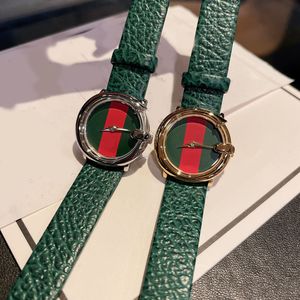 Merk quartz dameshorloges van hoge kwaliteit designerhorloges donkergroen lederen band dameshorloge AAA 26 mm