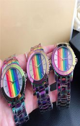 Brand Quartz Wrist Watches for Men Women Girl Rainbow Estilo colorido Matel Steel Band Watch M939092840