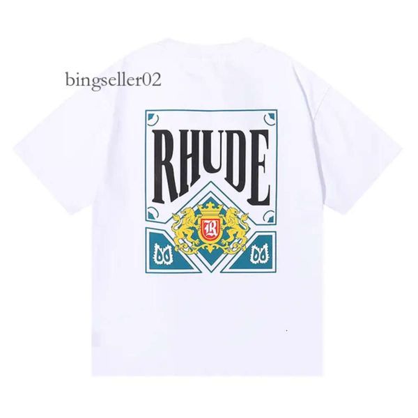 Brand Rhude T-shirt Designer Shirt Men Shorts imprimé blanc noir s m l xl street cotton fashion jeunesse masculine tshirts tshirt 905 35