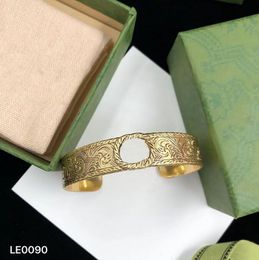 merkring modeontwerper armband armband voor vrouw geschenk retro persoonlijkheid hoge kwaliteit 18k vergulde open armband sieraden feest bruiloft met doos