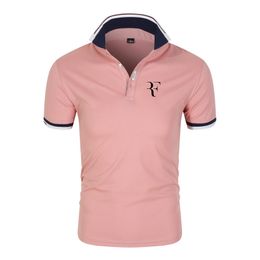 Marque Roger Federer Polo Homme F Lettre Imprimer Golf Baseball Tennis Sports Polo Top T-Shirt 220716