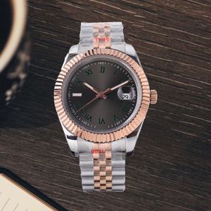 Reloj automático de marca Montre 904L Relojes mecánicos de diseño de acero inoxidable fino Luminoso Resistente al agua Cristal de zafiro Caja negra Relojes de oro rosa