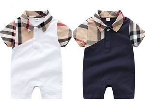 Merk rompers pasgeboren babymeisjes kleren baby baby baby korte mouw kleding zomerjongens romper outfit 0-24m