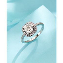Merk S925 Moissanite Ring Round Cut 1.0ct Ring For Women Birthday Diamond For Wedding Cadeau
