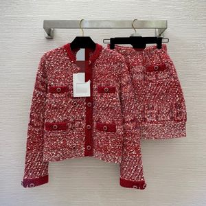 Merk dezelfde stijl tweedelige sets ronde hals rood zwart print korte broek rijk dameskleding