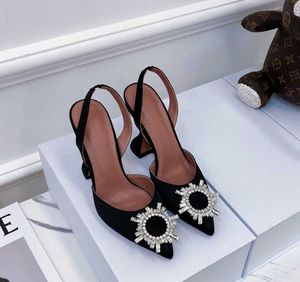 Sandales de marque 2022 designer design été nouveau tournesol en soie strass avec coupe de vin à talons hauts et sandales de fée taille 35-42