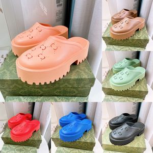 Merk Sandalen Dupe AAAAA Geperforeerde Sandaal Dames Heren Slippers Afdrukken Sandalen Rubber Slides Dikke Bodem Schoenen Platform Slipper met Doos Dayremit