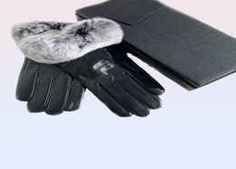 Brand Glans en peau de mouton et téléphone mobile woollinlé écran tactile de lapin Cycling FiveFinger Gloves9330102