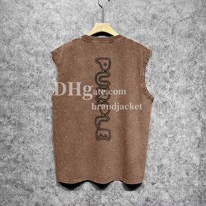 Merk mouwloze vest mannen luxe zomer tanktops oversized bemanning nek t -shirt ademende katoenen cotta basketbaltoppen voor tiener