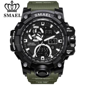 Relojes deportivos de marca SMAEL para hombre, reloj Digital LED resistente al agua, reloj de pulsera para hombre, reloj para hombre 1545C, relojes grandes para hombre Milita299a