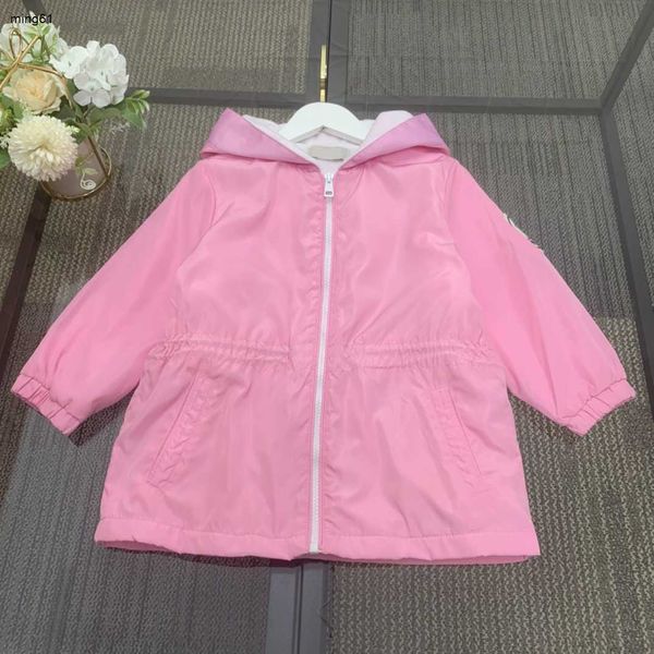 Manteaux de marque de couleur unie pour bébé, veste à capuche de haute qualité pour enfants, taille 100 à 150 CM, coupe-vent d'automne pour garçons et filles, Oct10