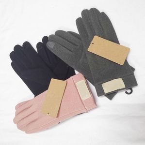 Merk Solid Color Winter Letter Handschoenen Gebreide Warm Five Finger Gloves Men Women Candy Color Gloves Cute Student Glove