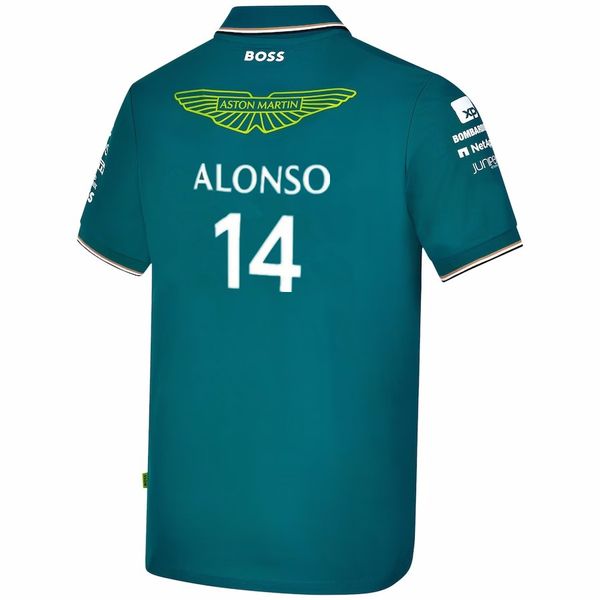 T-shirt pour hommes, Fans de l'équipe de voitures de Sport, Aston Martin Aramco cognizant F1 2024, Polo officiel Fernando Alonso, taille