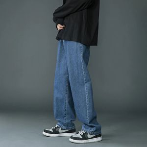Marque printemps hommes mode coréenne bleu rose blanc jean Streetwear Hip Hop Baggy Denim pantalon droit pantalon large 240227
