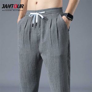 Marque Streetwear été mince Hip Hop sarouel hommes gris pantalons décontractés pantalons Joggers drop 211112