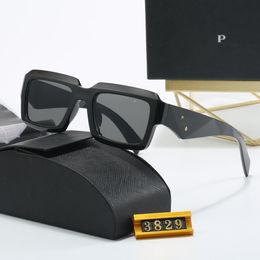 Merkzonnebrillen designer zonnebrillen van hoge kwaliteit luxe zonnebrillen voor dames letter UV400 Vierkant ontwerp reisspruitstuk zonnebrildoos 11 stijlen erg mooi