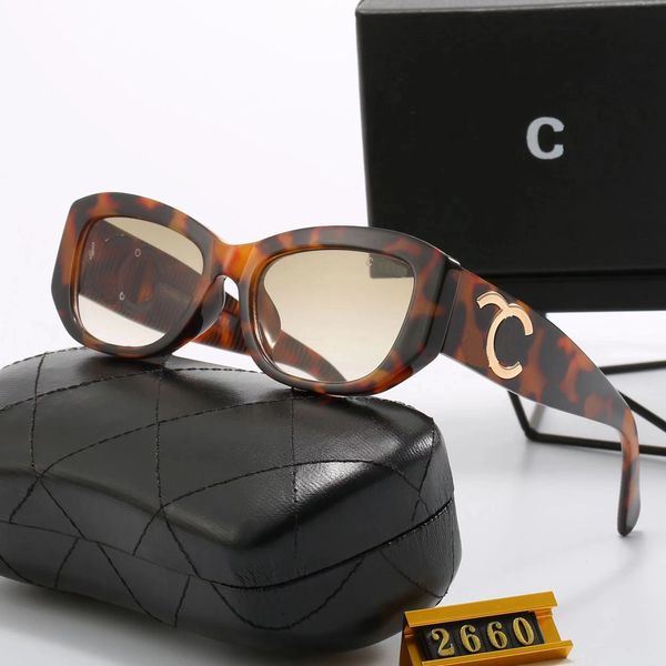 Gafas de sol de marca Gafas de sol de diseño Gafas de sol de lujo de alta calidad para mujer letra UV400 Diseño ovalado Gafas de sol de viaje Caja de regalo 6 modelos muy buenos