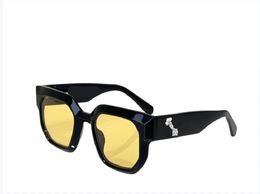Gafas de sol de marca para mujer gafas de sol de diseñador para hombre 014 gafas de sol Gafas de moda polígono futurista anti-radiación gafas de sol de montura grande entrega gratuita amarillo