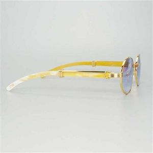 Lunettes de soleil de marque Men designer ovales de lunettes de soleil à la mode de la tendance de la corne blanche claire des lunettes de corne blanche et de gafas transparents