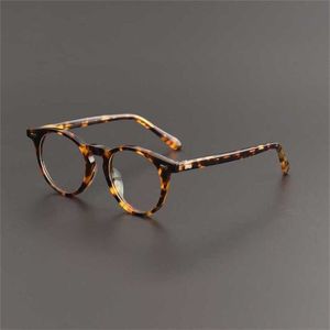 Lunettes de soleil de marque Nouveau concepteur japonais Hands-made plaque de lunette de personnalité de personnalité de grand cadre artefact Plain Face Myopie peut être assorti avec des lunettes
