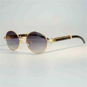 Brand Lunettes de soleil Designer de tendances de concepteur unique Carter Buffalo Horn pour transparent Verre ovale Men de lunettes Gafas Special Kajia Nouveau