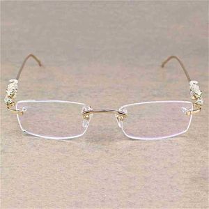Lunettes de soleil de marque vintage léopard en pierre transparente claire verres transparents de lunettes Luxury Eyewear Men Accessoires Oculos Eyeglasse 6384KAJIA NOUVEAU