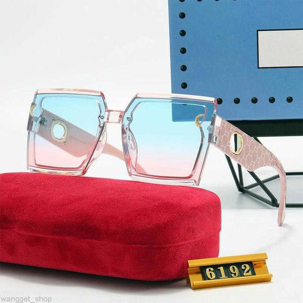 Gafas de sol de marca para mujer imitación Hombres de lujo playa Gafas de sol Protección UV Gafas de diseñador Moda degradada 6192 marco completo cuadrado Vidrio de resina