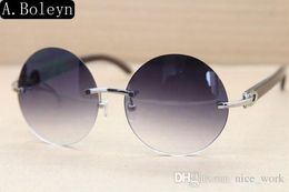 Brand Sunglassses-luxe mode de mode cool 3524012 rondes lunettes de soleil pour femmes Livraison gratuite Black Buffalo Horn Hommes Lunettes taille 58-18-140mm