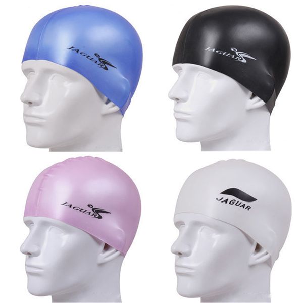 Marque bonnets de natation Silicone adulte femmes hommes Protection de la tête retraite dans l'eau bonnet de bain imperméable adultes chapeaux de bain soins des cheveux