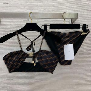 Merk zwemkleding vrouwen bikini set designer zwempak tweedelige mode riem nek driehoekig cup bh bra logo ondergoed split zwempakken sexy vakantie strandpak 23 april april