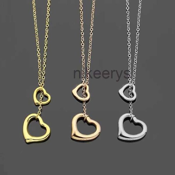 Marca T-corazón Collar Nuevo Producto Lujo Ahueca Hacia Fuera Un Solo Doble Amor Colgante 18k Oro Joyería de Diseñador de Alta Calidad 7DUG 7DUG