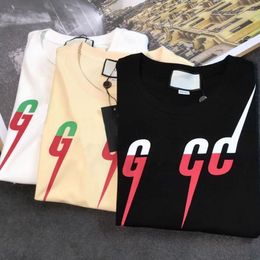 Camiseta de marca Moda para hombre Patrón de impresión de letras de mujer Confort de lujo Algodón transpirable Alta calidad Deportes de ocio Verano Suelto Color sólido Camiseta de manga corta