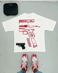 Brand T-shirts Y2K Shirt Designer Harajuku Hip Hop In We Trust Print Graphic Round Cotton Coton Bomber Tshirt Gothic Short 7652