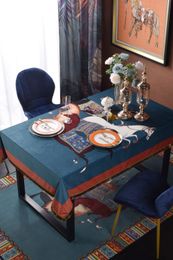 Nappe de table de marque nappe ronde carrée de Style européen résistant à l'huile nappe de Table basse de luxe légère de haute qualité
