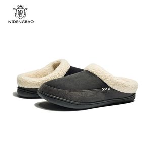 Merk dikke huis katoenen winter slippers mannen hoge kwaliteit groot formaat 48 49 50 niet-slip indoor pluche platte herenschoenen y2 31's