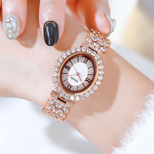 Merk Tiktok Kwai Live TV Hot Sale Eenvoudig volledig diamant damesmode wijnemmer quartz horloge