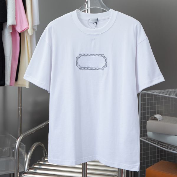 Brand Top Qaulity Summer Shirts Men Designer T-shirt Pure Coton Tees broderie T-shirts Blanc Blanc Black Casual Cascles Sleeves Cônes Collèges confortables pour les hommes et les femmes