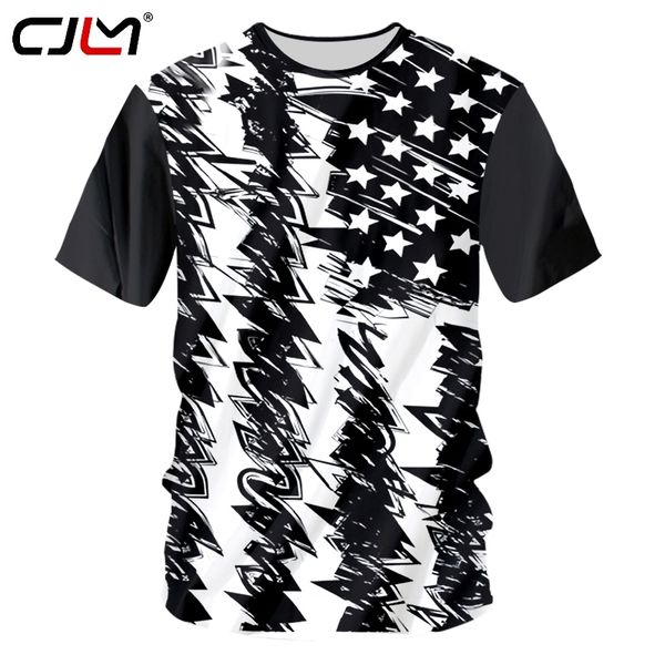 T-shirt de marque pour hommes, col rond, impression 3D, rayures, Graffiti, drapeau américain, blanc, surdimensionné, hauts d'été, unisexe, 7XL, 220623