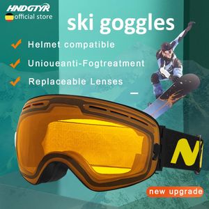 Merkupgrade Winterskibril 100% UV400-bescherming Skibril Anti-condens Sneeuwaccessoire voor Snowobile Snowboard Mannen Vrouwen 231220