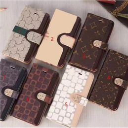 Brand Wallet Phonecase Designer Phones Cases para IPhone 14 Promax 13 12 11 Pro Max XR X / xs Luxurys Flip Leather Phone Case Card Holder Cover Hombres Accesorios