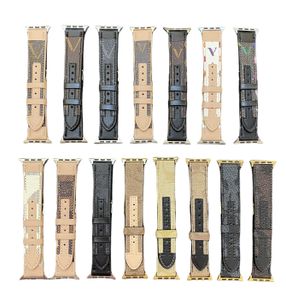 Bracelets de montre de marque Designer de luxe L Bracelet de créateur Bracelets de montre Bracelet de montre 41mm 42mm 38mm 40mm 44mm 45mm 49mm iwatch 2 3 4 5 6 7 bandes Bracelet en cuir rayures de mode