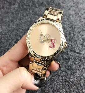 Marque Watch for Women Lady Girl Colorful Crystal Style Metal Steel Band Quartz Wrist Watches GS106523901