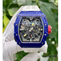Reloj de marca Grestest Relojes de pulsera RM Reloj de pulsera Rm35-03 Azul Ntpt RM3503 Moda Ocio Negocios Deportes Maquinaria Muñeca