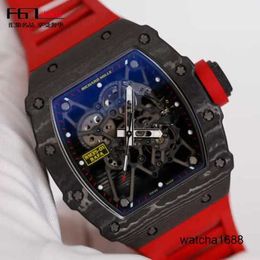 Reloj de marca Grestest Relojes de pulsera RM Reloj de pulsera Rm35-01 Ntpt Manual de fibra de carbono Top 10 mundial de lujo Suizo Rm3501 Individual