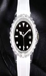 Brand Watch Men Clear Case Style Silicone Strap Kalender Quartz Pols horloges R1579941023
