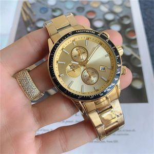 Montre de marque hommes style multifonction en acier inoxydable calendrier quartz montres-bracelets petits cadrans peuvent fonctionner BS21324I